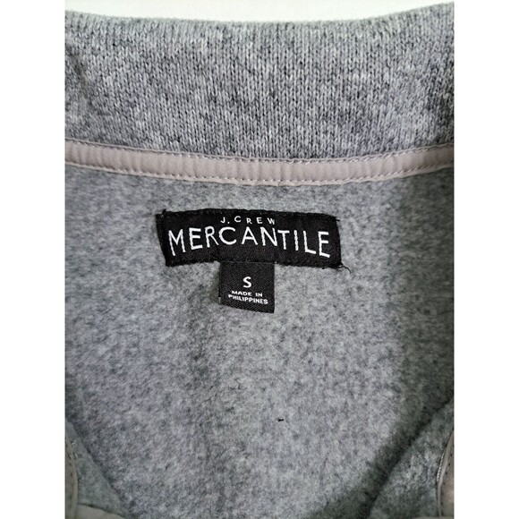 J Crew Men's Small Gray Mock Neck Pouch Fleece Pullover Zip Sweater Grey - Picture 4 of 10